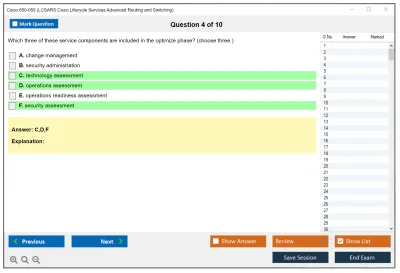 Cisco 650-059 Cisco Lifecycle Services Advanced Routing and Switching (LCSARS) Practice test exam simulator test engine exam Prep practice test questions answers Image 4