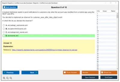 Magento Magento-2-Certified-Associate-Developer Magento 2 Certified Associate Developer Exam Practice test exam simulator test engine exam Prep practice test questions answers Image 8