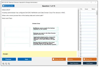 EMC E20-597 Backup & Recovery Specialist for Storage Administrators Practice test exam simulator test engine exam Prep practice test questions answers Image 1