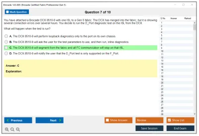 Brocade 143-085 Brocade Certified Fabric Professional Gen 5 Practice test exam simulator test engine exam Prep practice test questions answers Image 7