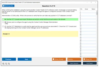 Avaya 6209 Avaya Aura Contact Center CCT and Multimedia Implementation Practice test exam simulator test engine exam Prep practice test questions answers Image 8