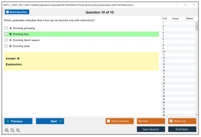 SAP C_TS4FI_2021 SAP Certified Associate - SAP S/4HANA 2021 for Financial Accounting Practice test exam simulator test engine exam Prep practice test questions answers Image 10