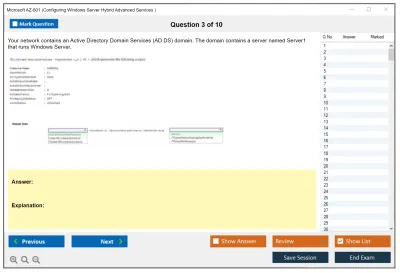 Microsoft AZ-801 Configuring Windows Server Hybrid Advanced Services Practice test exam simulator test engine exam Prep practice test questions answers Image 3