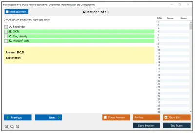 Pulse Secure PPS Pulse Policy Secure (PPS) Deployment Implementation and Configuration Practice test exam simulator test engine exam Prep practice test questions answers Image 1