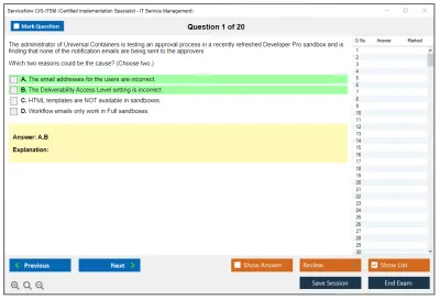 ServiceNow CIS-ITSM Certified Implementation Specialist - IT Service Management Practice test exam simulator test engine exam Prep practice test questions answers Image 1