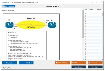 Cisco 300-101 CCNP Implementing Cisco IP Routing (ROUTE v2.0) Practice test exam simulator test engine exam Prep practice test questions answers Image 17