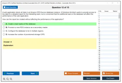 Amazon AWS AWS-Certified-Solutions-Architect-Associate-SAA-C01 AWS Certified Solutions Architect - Associate (SAA-C01) Practice test exam simulator test engine exam Prep practice test questions answers Image 12