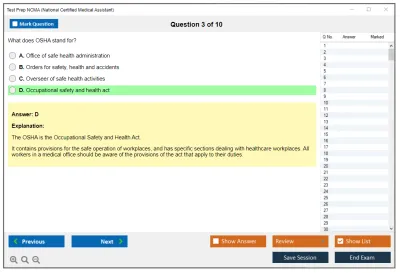 Test Prep NCMA National Certified Medical Assistant Practice test exam simulator test engine exam Prep practice test questions answers Image 3