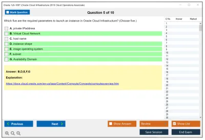 Oracle 1z0-1067 Oracle Cloud Infrastructure 2019 Cloud Operations Associate Practice test exam simulator test engine exam Prep practice test questions answers Image 5