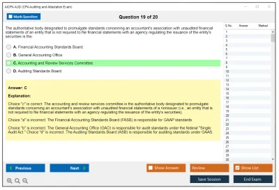 AICPA AUD CPA Auditing and Attestation Exam Practice test exam simulator test engine exam Prep practice test questions answers Image 19