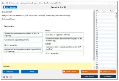 Cisco 350-401 Implementing Cisco Enterprise Network Core Technologies (350-401 ENCOR) Practice test exam simulator test engine exam Prep practice test questions answers Image 2