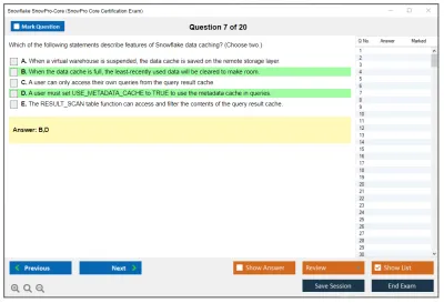 Snowflake SnowPro-Core SnowPro Core Certification Exam Practice test exam simulator test engine exam Prep practice test questions answers Image 7