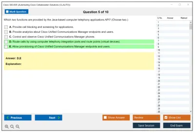 Cisco 300-835 Automating Cisco Collaboration Solutions (CLAUTO) Practice test exam simulator test engine exam Prep practice test questions answers Image 5