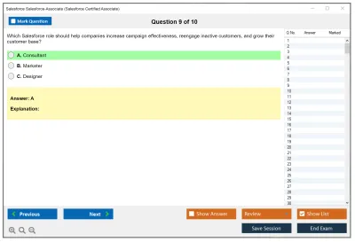 Salesforce Salesforce-Associate Salesforce Certified Associate Practice test exam simulator test engine exam Prep practice test questions answers Image 9