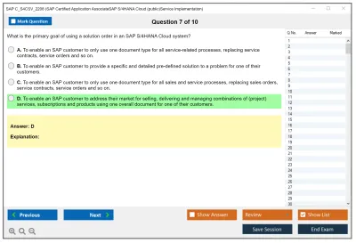 SAP C_S4CSV_2208 SAP Certified Application AssociateSAP S/4HANA Cloud (public)Service Implementation Practice test exam simulator test engine exam Prep practice test questions answers Image 7