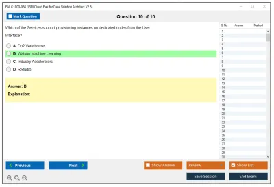 IBM C1000-066 IBM Cloud Pak for Data Solution Architect V2.5 Practice test exam simulator test engine exam Prep practice test questions answers Image 10