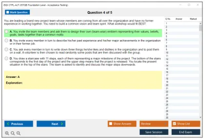 iSQI CTFL-AcT ISTQB Foundation Level - Acceptance Testing Practice test exam simulator test engine exam Prep practice test questions answers Image 4