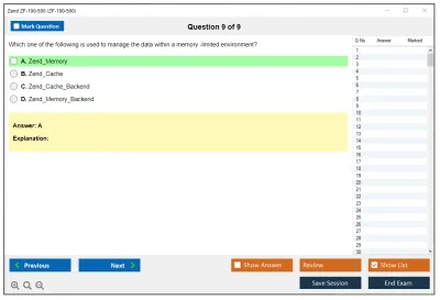 Zend ZF-100-500 Zend Framework Certification (Version 4.1) Practice test exam simulator test engine exam Prep practice test questions answers Image 9