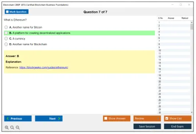 Blockchain CBBF Certified Blockchain Business Foundations Practice test exam simulator test engine exam Prep practice test questions answers Image 7