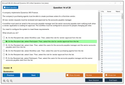 Microsoft MB-300 Microsoft Dynamics 365: Core Finance and Operations Practice test exam simulator test engine exam Prep practice test questions answers Image 14