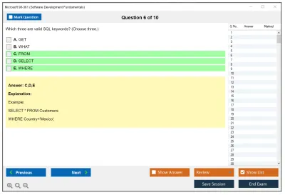 Microsoft 98-361 Software Development Fundamentals Practice test exam simulator test engine exam Prep practice test questions answers Image 6