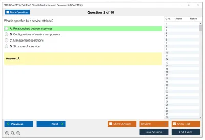 EMC DEA-2TT3 Associate - Cloud Infrastructure and Services v.3 Exam Practice test exam simulator test engine exam Prep practice test questions answers Image 2