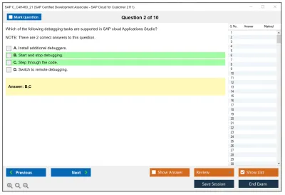 SAP C_C4H460_21 SAP Certified Associate - Developer - SAP Sales and Service Cloud Practice test exam simulator test engine exam Prep practice test questions answers Image 2