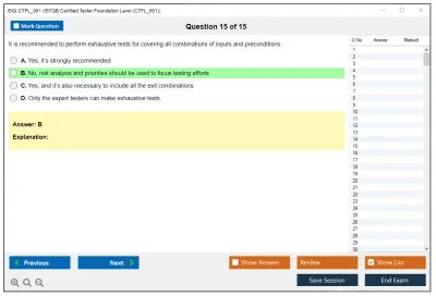 iSQI CTFL_001 ISTQB Certified Tester Foundation Level (CTFL_001) Practice test exam simulator test engine exam Prep practice test questions answers Image 15