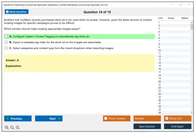 Salesforce Marketing-Cloud-Email-Specialist Salesforce Certified Marketing Cloud Email Specialist Practice test exam simulator test engine exam Prep practice test questions answers Image 14