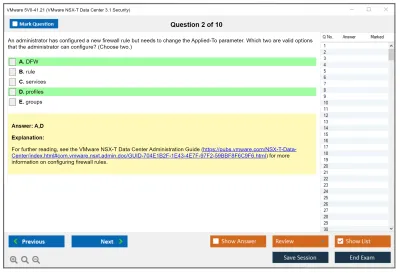 VMware 5V0-41.21 VMware NSX-T Data Center 3.1 Security Practice test exam simulator test engine exam Prep practice test questions answers Image 2
