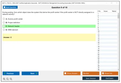 SAP C_TS4CO_1809 SAP Certified Application Associate - SAP S/4HANA for Management Accounting Associates (SAP S/4HANA 1809) Practice test exam simulator test engine exam Prep practice test questions answers Image 9