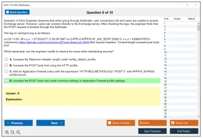 Citrix 1Y0-340 NetScaler Practice test exam simulator test engine exam Prep practice test questions answers Image 8