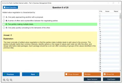 IIA IIA-CIA-Part4 Certified Internal Auditor - Part 4, Business Management Skills Practice test exam simulator test engine exam Prep practice test questions answers Image 6