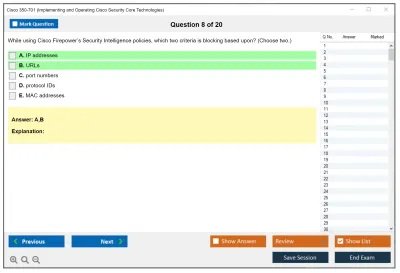 Cisco 350-701 Implementing and Operating Cisco Security Core Technologies (SCOR 350-701) Practice test exam simulator test engine exam Prep practice test questions answers Image 8