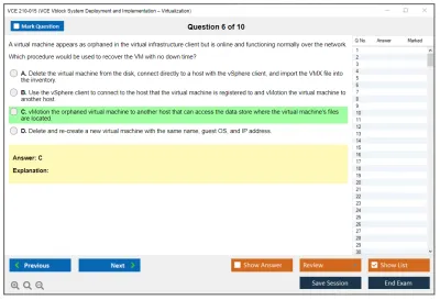 VCE 210-015 VCE Vblock System Deployment and Implementation – Virtualization Practice test exam simulator test engine exam Prep practice test questions answers Image 6