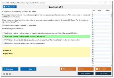 Microsoft MB-600 Microsoft Power Apps + Dynamics 365 Solution Architect Practice test exam simulator test engine exam Prep practice test questions answers Image 8