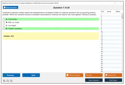 Salesforce Service-Cloud-Consultant Salesforce Certified Service Cloud Consultant Practice test exam simulator test engine exam Prep practice test questions answers Image 7