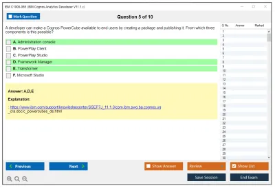 IBM C1000-065 IBM Cognos Analytics Developer V11.1.x Practice test exam simulator test engine exam Prep practice test questions answers Image 5