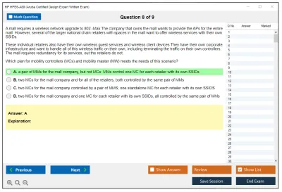 HP HPE6-A80 Aruba Certified Design Expert Written Exam Practice test exam simulator test engine exam Prep practice test questions answers Image 8