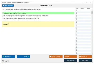 Exin BIMF Business Information Management Foundation Practice test exam simulator test engine exam Prep practice test questions answers Image 2