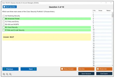 Cisco 700-551 Express Security for Account Managers (ESAM) Practice test exam simulator test engine exam Prep practice test questions answers Image 3