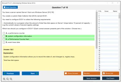 Microsoft 70-411 Administering Windows Server 2012 Practice test exam simulator test engine exam Prep practice test questions answers Image 7