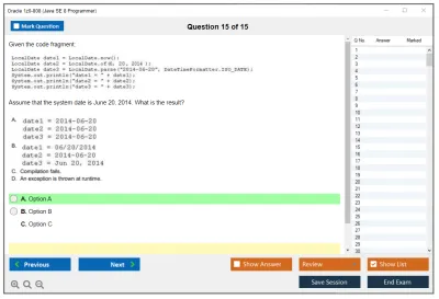 Oracle 1z0-808 Java SE 8 Programmer I Practice test exam simulator test engine exam Prep practice test questions answers Image 15