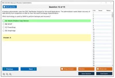 EMC E20-593 Backup &amp; Recovery Implementation Practice test exam simulator test engine exam Prep practice test questions answers Image 12