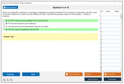 Huawei H11-861 HCNP-VC (Video Conference) Practice test exam simulator test engine exam Prep practice test questions answers Image 4