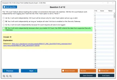 Checkpoint 156-315.80 Check Point Certified Security Expert - CCSE R80 Practice test exam simulator test engine exam Prep practice test questions answers Image 5