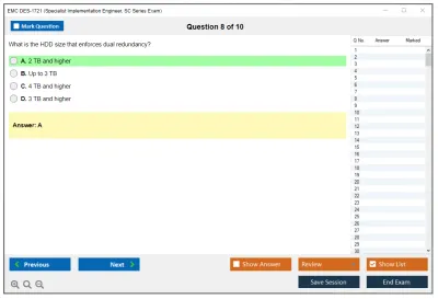 EMC DES-1721 Specialist - Implementation Engineer SC Series Exam Practice test exam simulator test engine exam Prep practice test questions answers Image 8