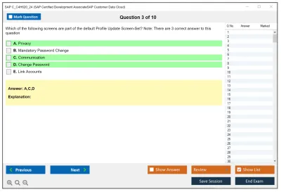 SAP C_C4H620_24 SAP Certified Development AssociateSAP Customer Data Cloud Practice test exam simulator test engine exam Prep practice test questions answers Image 3