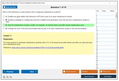 Splunk SPLK-3002 Splunk IT Service Intelligence Certified Admin Exam Practice test exam simulator test engine exam Prep practice test questions answers Image 7