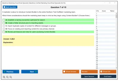 Salesforce Marketing-Cloud-Email-Specialist Salesforce Certified Marketing Cloud Email Specialist Practice test exam simulator test engine exam Prep practice test questions answers Image 7